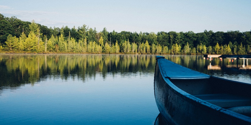 A beautiful picture and an early morning view of a lake with mist around in Kalotes.