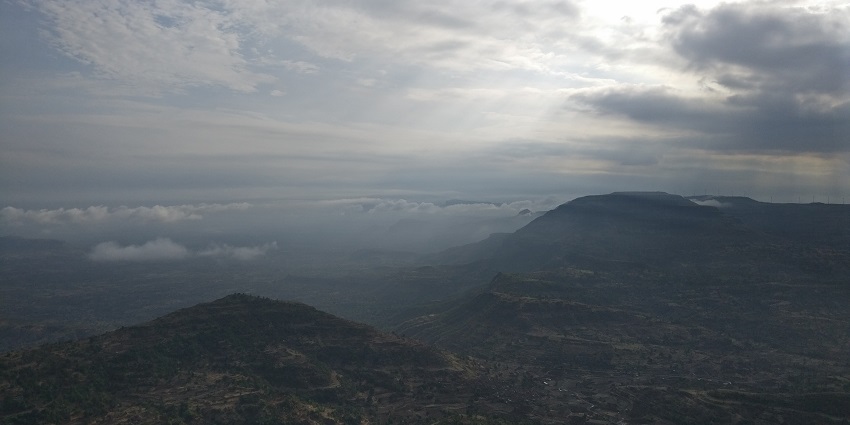 Sunrise view from Kalsubai Peak, a popular destination near the Ramshej Fort Nashik.