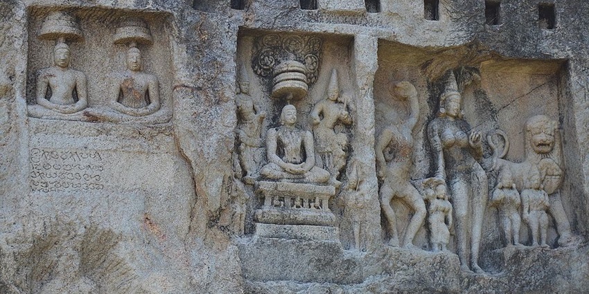 Ancient rock-cut temple known for its serene surroundings and history