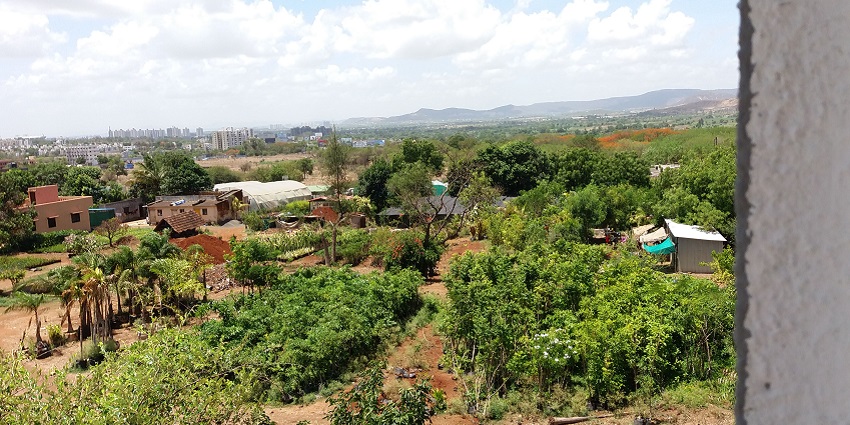 An image of the Kamshet village, soaring high above the hills offering scenic views