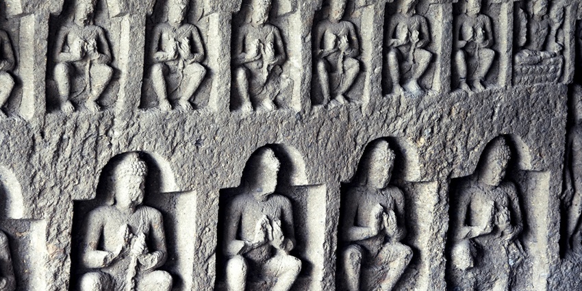 A picture of the ancient Kanheri Caves carved out of stone is one of the famous attractions near Borivali.