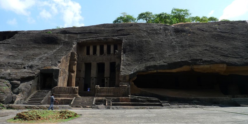 View of Kanheri Caves, a famous place near Ghodbunder Fort.