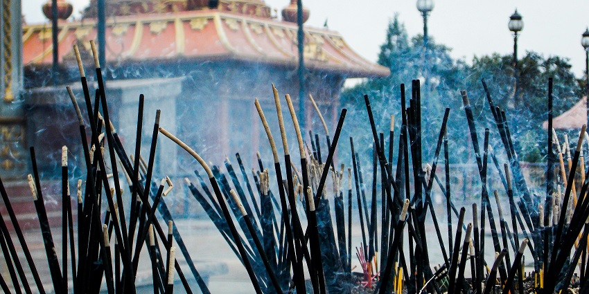 Image of incense sticks lighten up in a temple during day time - Kapaleshwar (Shiv) Mandir