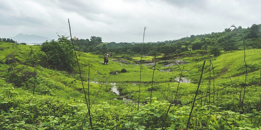 A mesmerising view of the verdant hills of Karjat, a tourist destination in Maharashtra.
