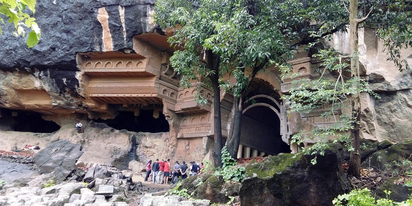 Front View of Kondana Caves showing its beautiful architecture - places near Panvel for weekend