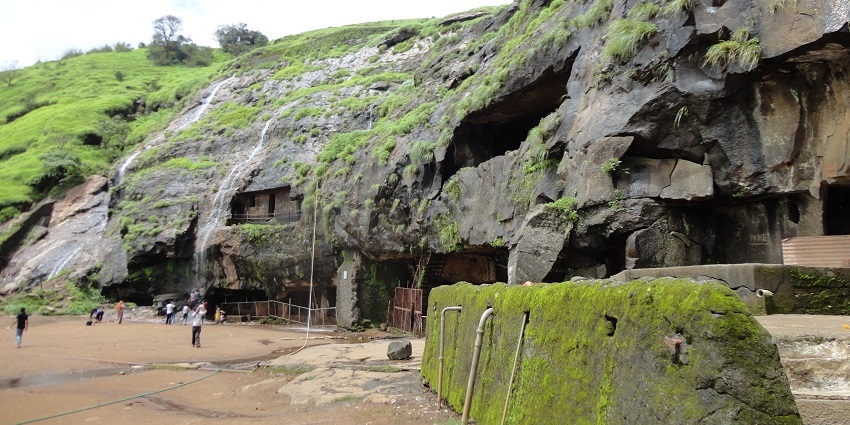 Ancient Karla Caves, a popular place near Visapur Fort, with rock-cut architecture.