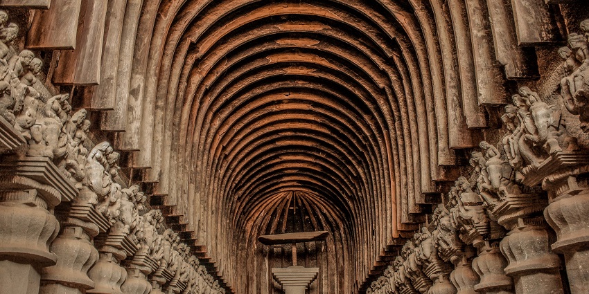 Karla Caves is the ancient rock-cut caves showcasing stunning Buddhist architecture.