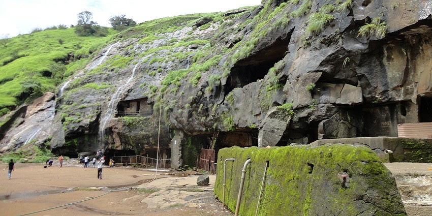 Karla Caves, a popular place near Wonder World Water Park, with rock-cut architecture.