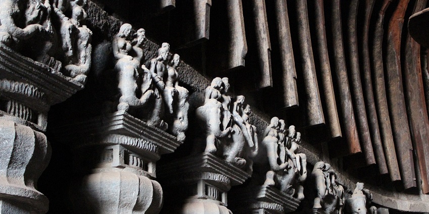An image of The Karla Caves, which is one of the haunted places to see in Pune.