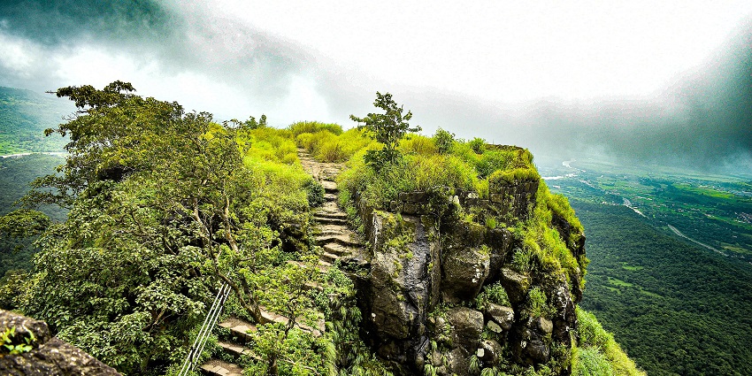 Stunning view of Karnala Fort nestled within the lush Karnala Bird Sanctuary.