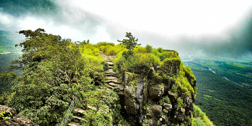 A glimpse of the famous tourist attraction of the region surrounded by lush vegetation.