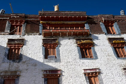 Beautiful snapshot of the karsha monastery amidst the hills of Himalaya in Ladakh