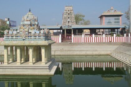 The Karumariamman Temple, a serene religious site of worship in Tamil Nadu, India