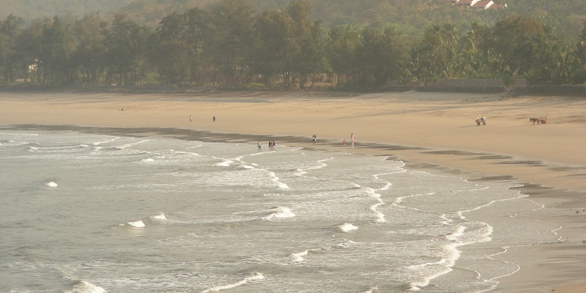 Kashid Beach with golden sand, a popular destination near Phansad Wildlife Sanctuary.