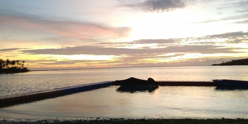 majestic sunset view from the Kalpeni island and it shores amidst the Inidan Ocean