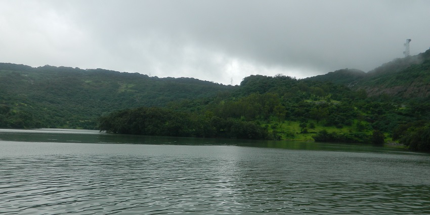 A Lake at Bhusi Dams on a foggy day near Khandala in Satara District of Maharashtra.