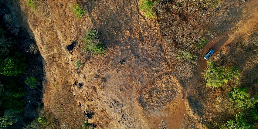 An aerial view of Khandala featuring majestic hills and lush green vegetation.