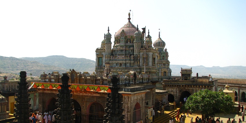 A picture of Khandoba Temple, known for its vibrant yellow colour and religious significance.