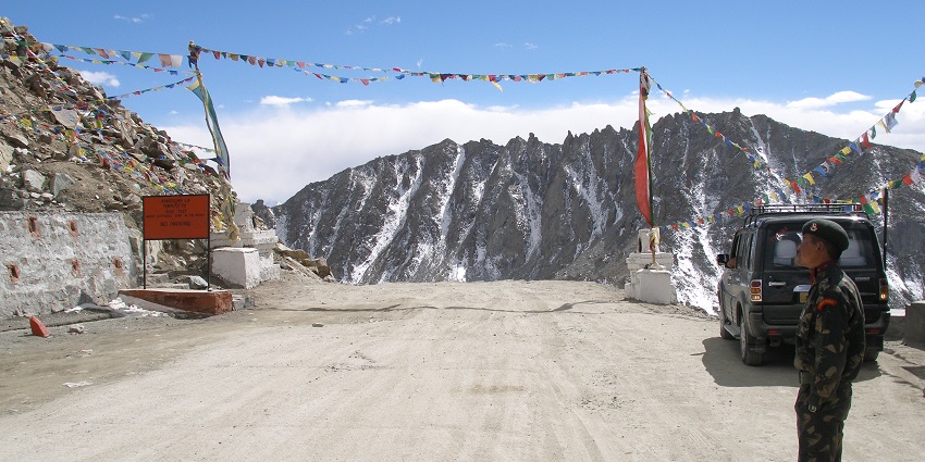 Image of the Khardung La the historic road to central Asia from the Ladakh in Himalayas