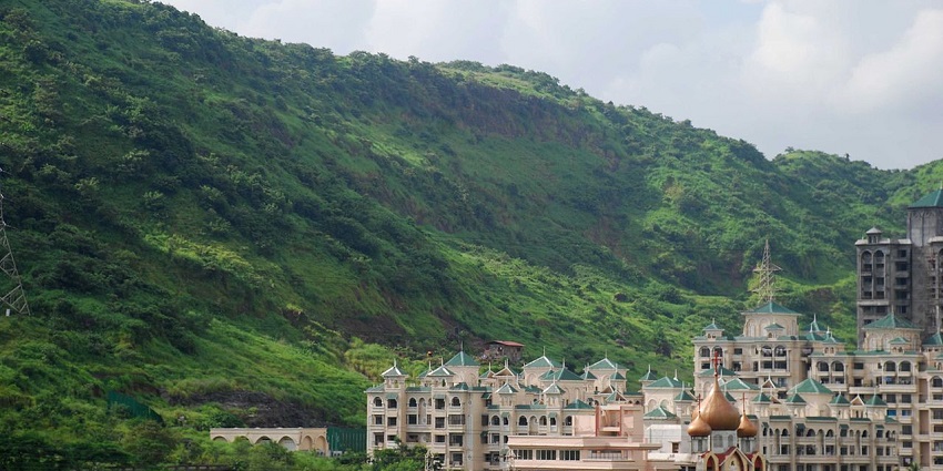 View of Kharghar Hills with lush greenery, a popular destination near Belapur Fort.