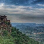 A distant view of Khetri Fort situated on a small hill overlooking the nearby region