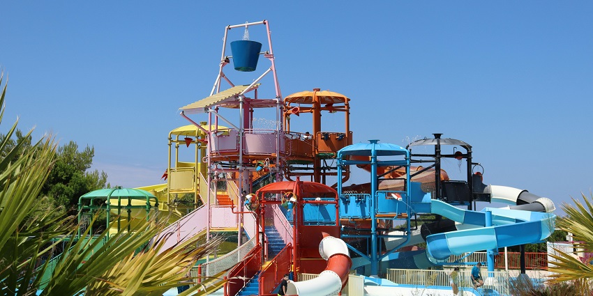 Image of colourful slides and other thrilling ride in a water park - explore the best theme parks in Tirupati