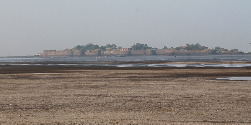 View of Kolaba Fort, a notable tourist attraction near Bankot Fort.