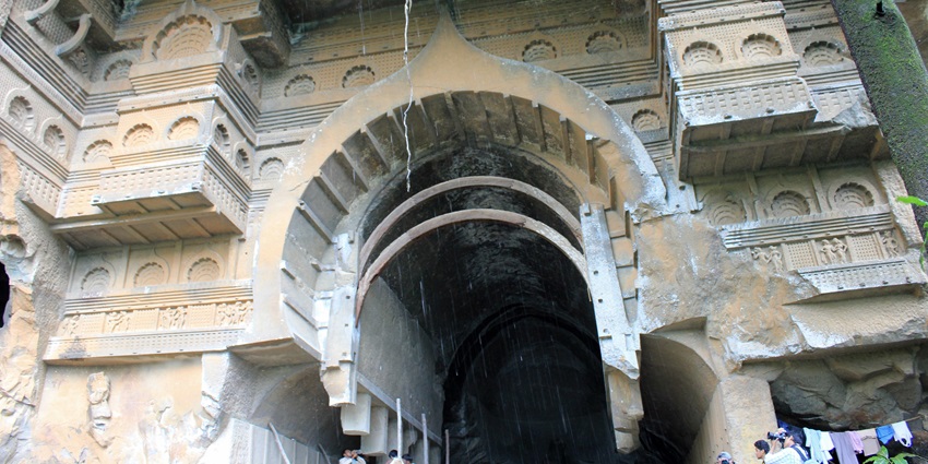 Kondana Caves with the carvings and stupas.