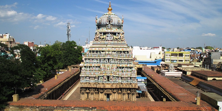 Koodal Azhagar, one of the famous temples in Madurai with detailed carvings and architecture.