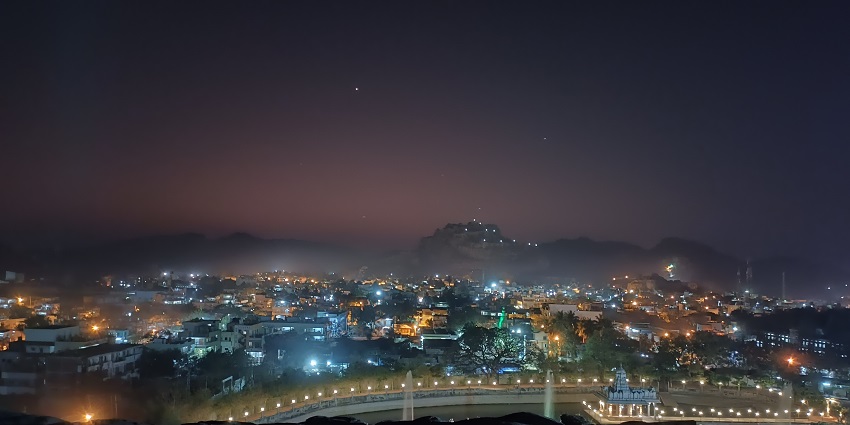 Night view of Koppal, a place to visit near Hampi .