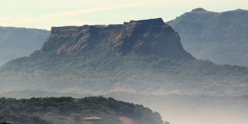 Korigad, a hill fort, as seen from Lion's Point, Lonavla, Maharashtra–Places to visit near Mulshi