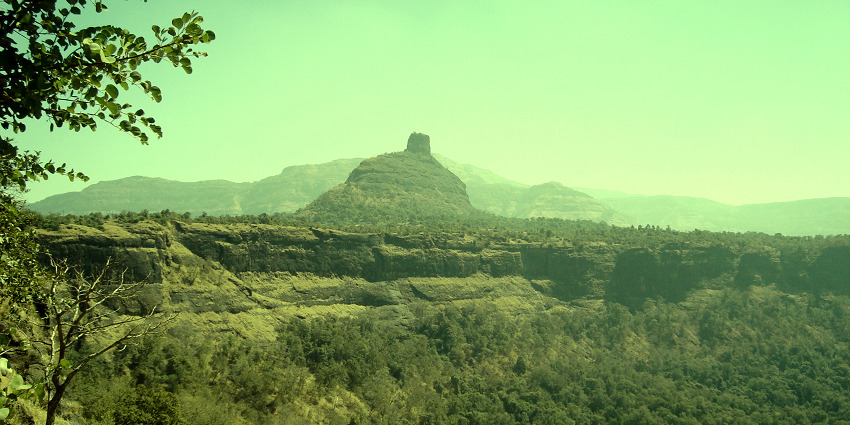 A view of Kothaligad Fort which is one of the most prominent places to visit near Karjat.