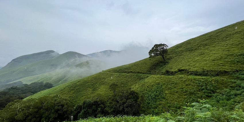 Green-capped mountains of Kudremukh, one of the top places to visit near Mangalore.