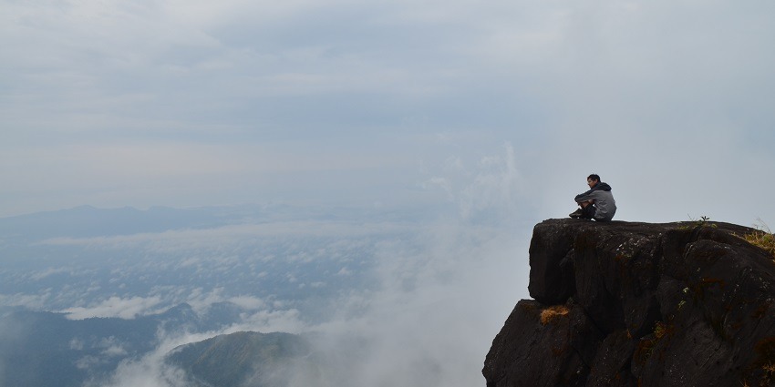 The rugged cliffs of Kumara Parvatha, a popular trekking destination in Karnataka