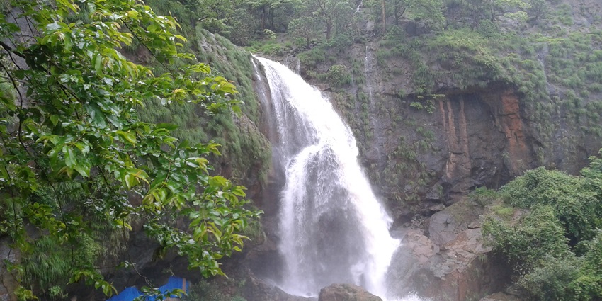 Kune Falls, stunning three-tiered waterfalls, one of the top places to visit in Khandala.