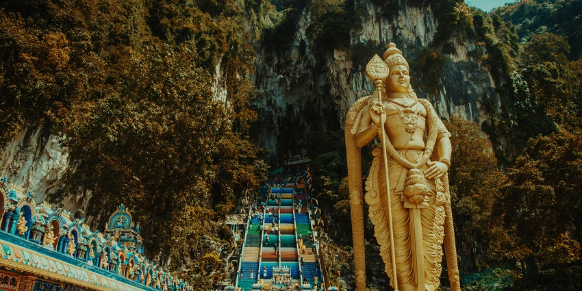 The temple in Sivagangai is home to six-face Murugan in the tropical heaven