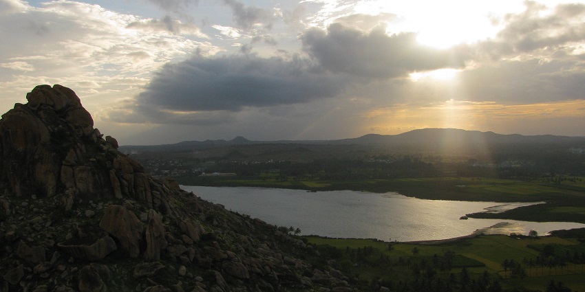 Sunset views from the Kunti Betta which is one of the best places to visit near Bangalore