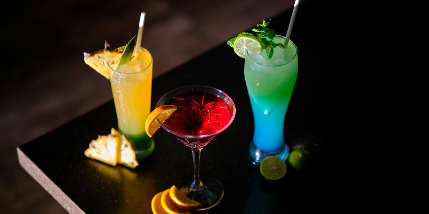 Image of cocktails served at one of the parties in Pondicherry at L’ Aqua