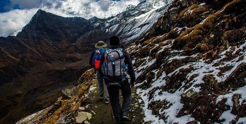 A glimpse of people enjoying a thrilling activity and crossing the rustic terrains.