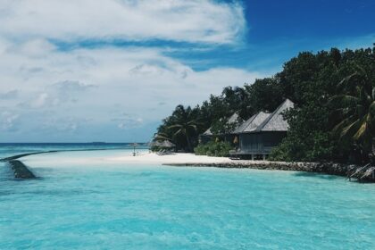 Panoramic image of a resort on the Island chain which is perfect for Lakshadweep nightlife in India Ocean