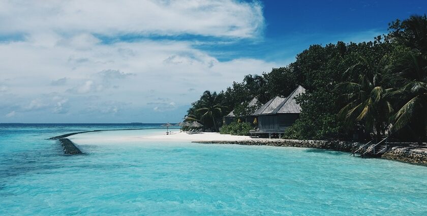 Panoramic image of a resort on the Island chain which is perfect for Lakshadweep nightlife in India Ocean