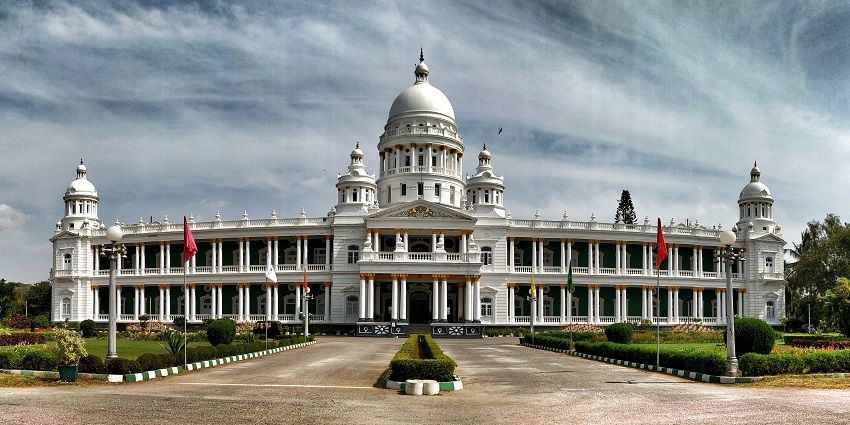 A view of Lalitha Mahal Palace, close to Mysore Palace, is stunning