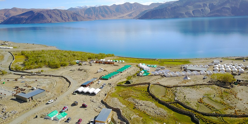 Camping in Leh with Eco Camp takes you to the campsite along the Pangong Lake.