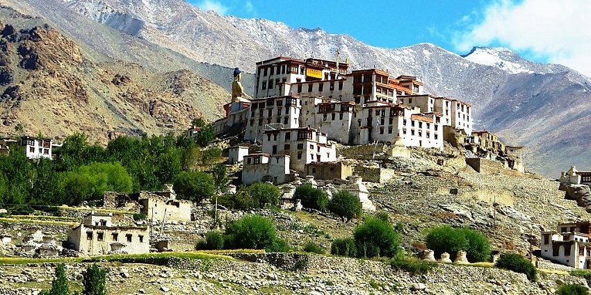 Likir Gompa, founded in 1605 by Lama Duwang Chosje, houses around 120 monks.