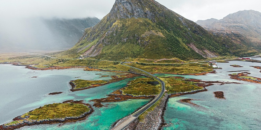 Majestic image of Java Island, a verdant mountain surrounded by