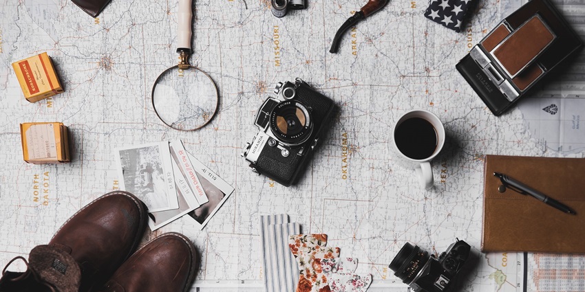 A travel map and plan setup representing tourist attractions near Maharashtra