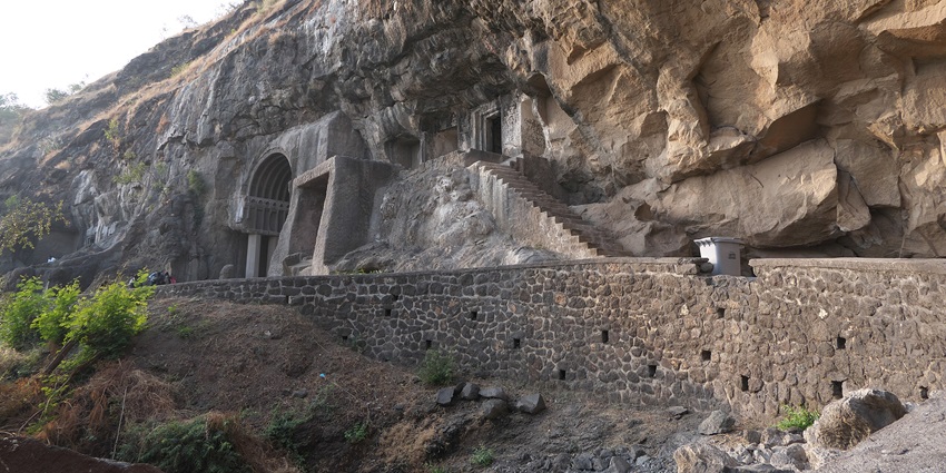 Detailed carvings and architecture of Aurangabad Caves, reflecting historical artistry.