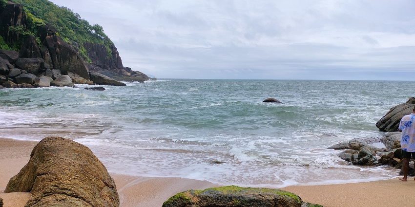 A stunning view of a hidden gem for a relaxing , Butterfly Beach in Goa