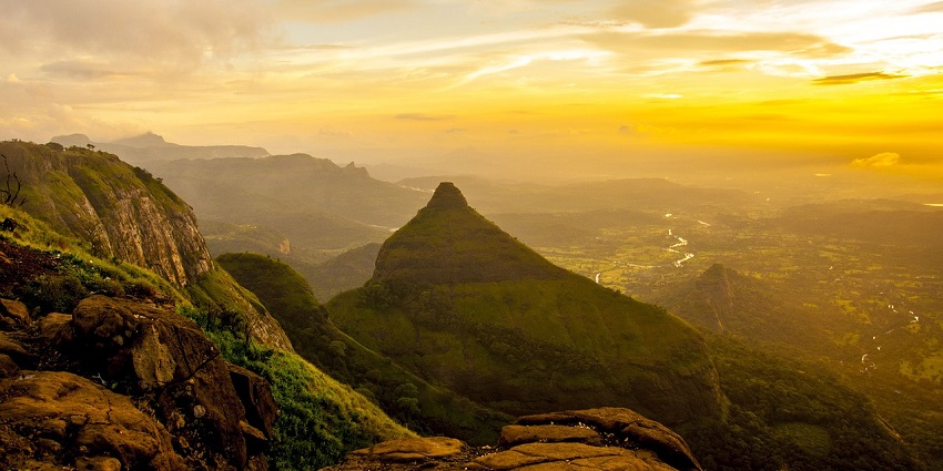 Scenic view of hills in Maharashtra near Mohini Water Park.