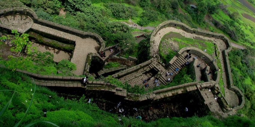 The dense vegetation at Lohagad Fort, a famous place, is perfect for nature lovers.